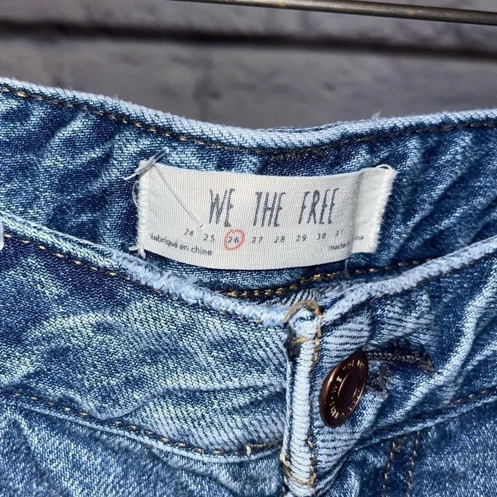 We the Free Free people distressed denim jeans womens wide legged flared size 26 - Picture 5 of 10